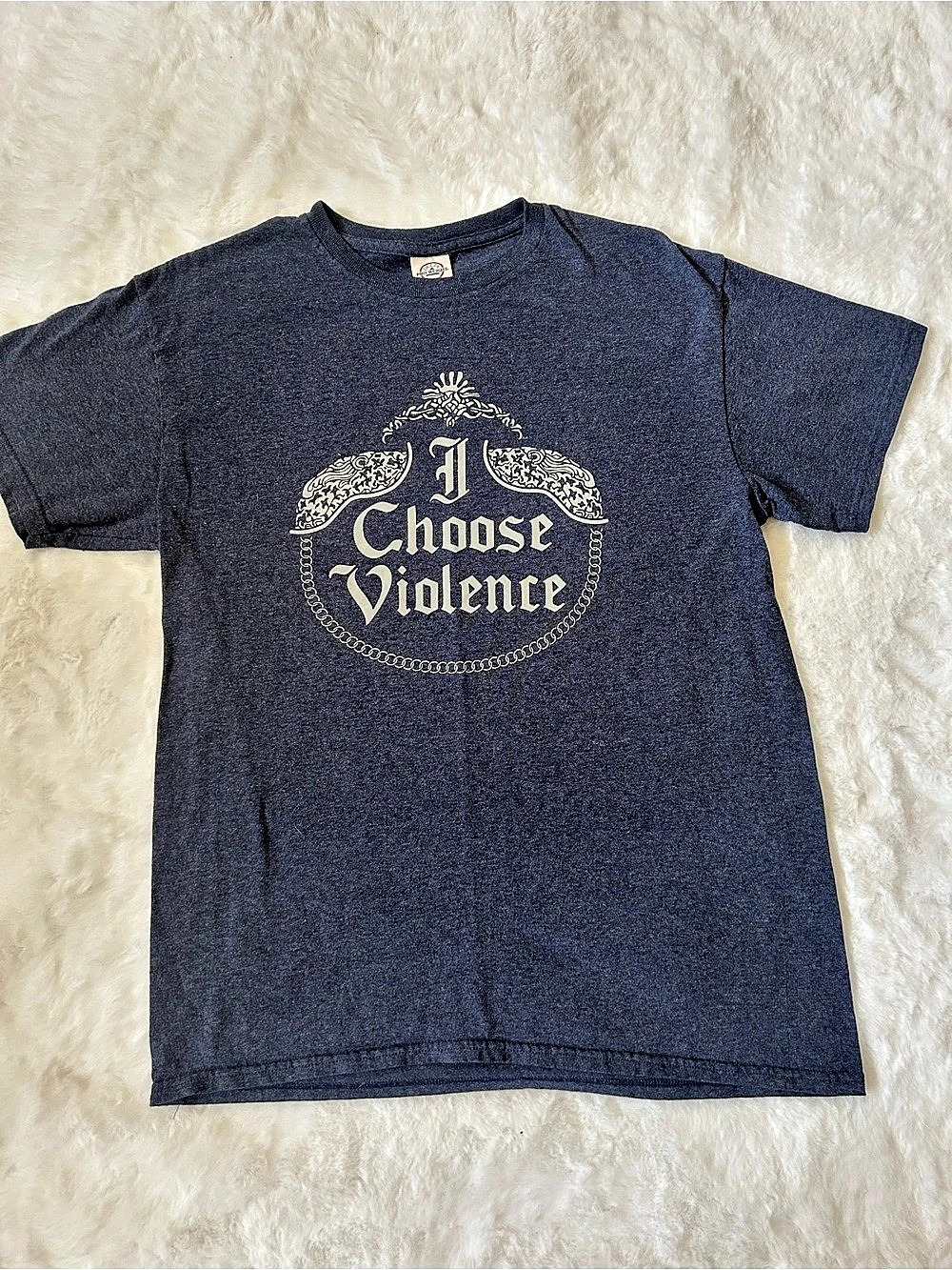 I Choose Violence Quote Cersei Lannister Game of Thorne Graphic Tee in Blue Size